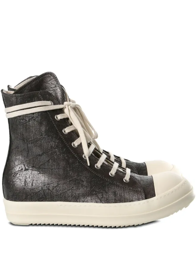 Rick Owens DRKSHDW Rick Owens DRKSHDW メタリックエフェクト レースアップスニーカー ブラウンの商品画像