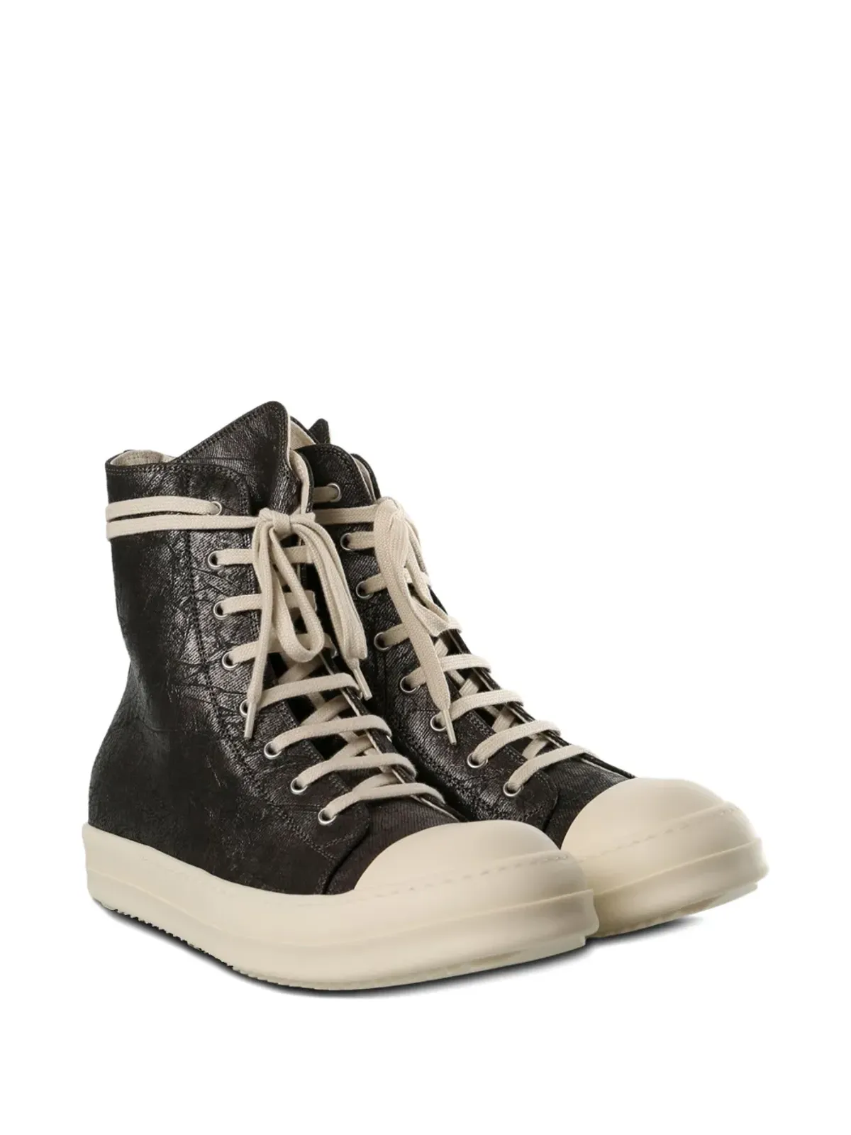 Rick Owens DRKSHDW メタリックエフェクト レースアップスニーカー ブラウン - 画像2