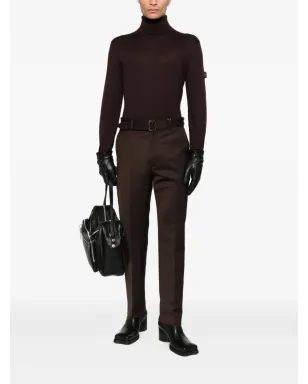 MM6 Maison Margiela ベルト付きコットンパンツ ブラウン - サムネイル2