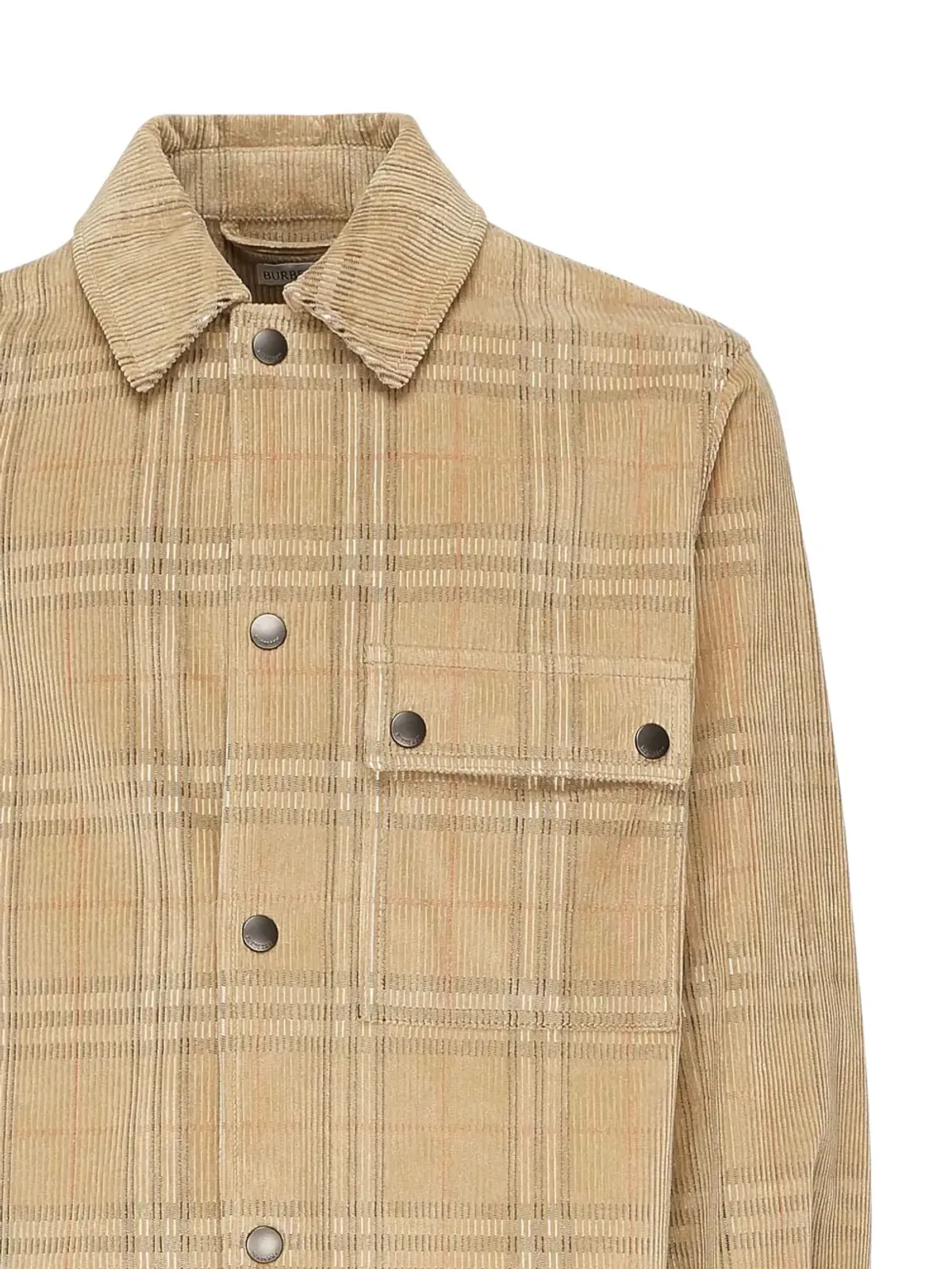 Burberry チェック柄コーデュロイオーバーシャツ - 画像3