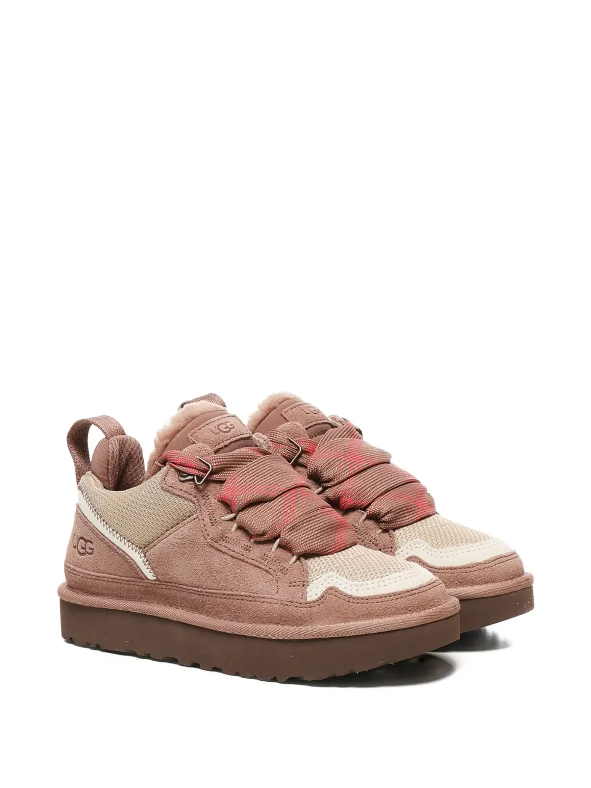 UGG リボンレース レザー スニーカー - ピンク - 画像2