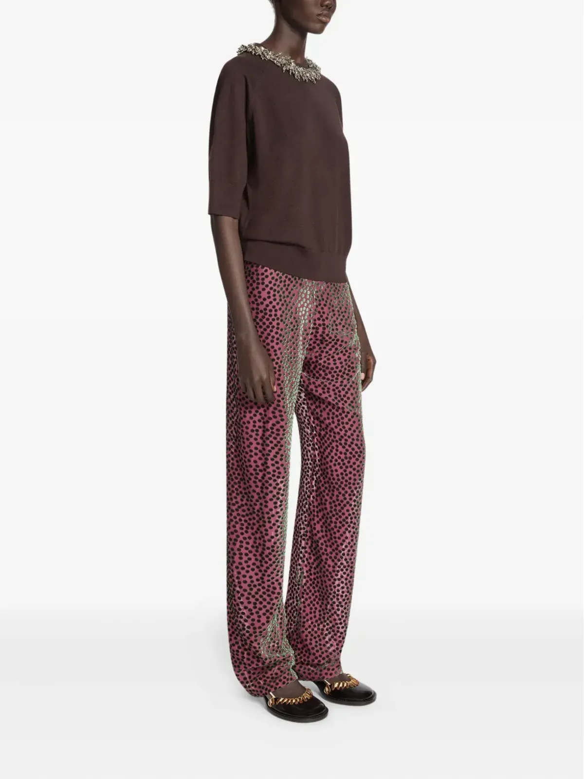 DRIES VAN NOTEN エラスティックウエスト ポルカドットパンツ - 画像3