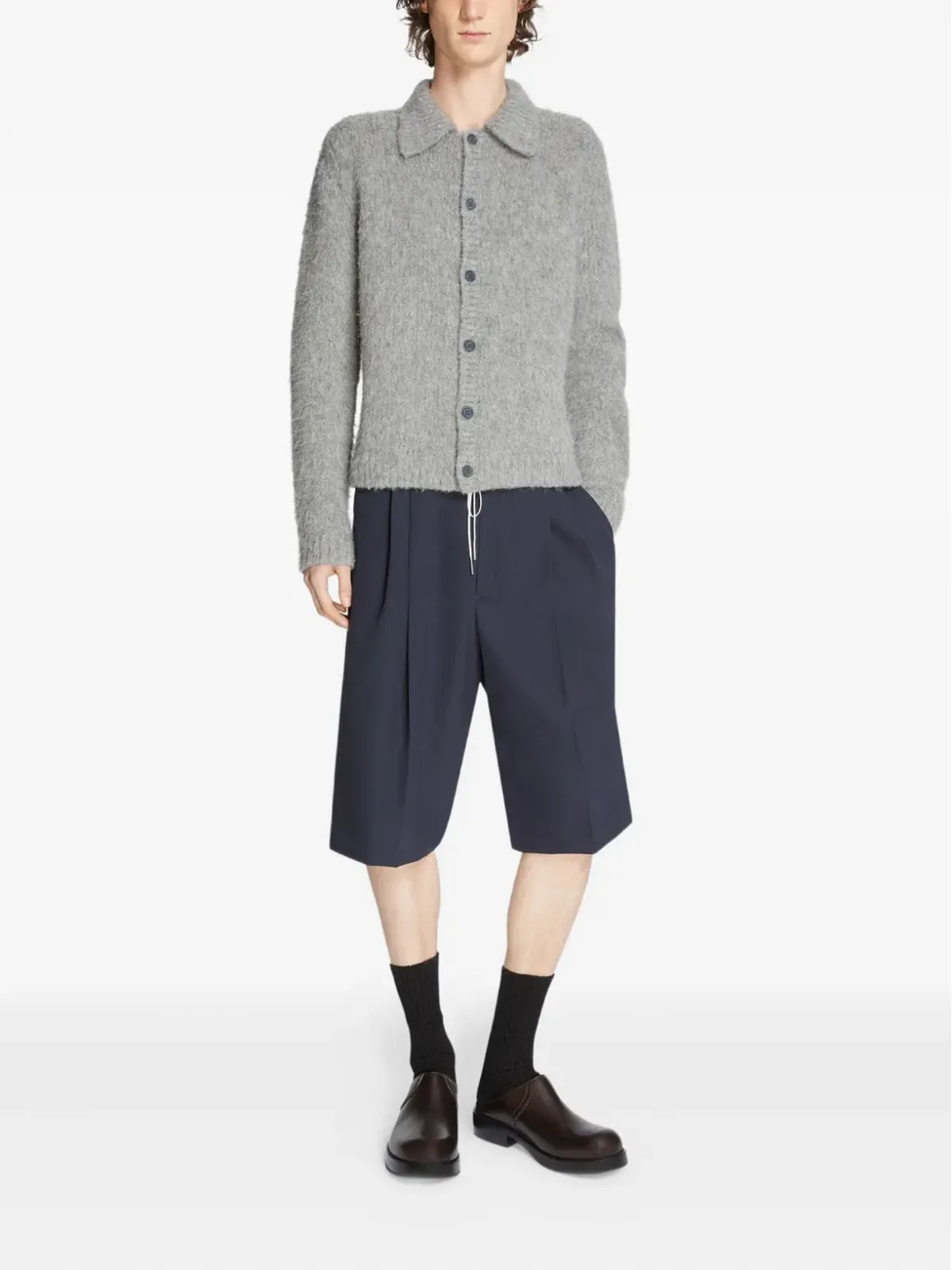 DRIES VAN NOTEN レザー・スリップオン・クロッグ ブラウン - 画像4