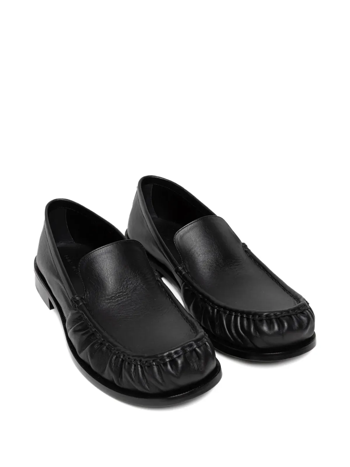 DRIES VAN NOTEN ギャザー入りレザー ローファー - 画像2