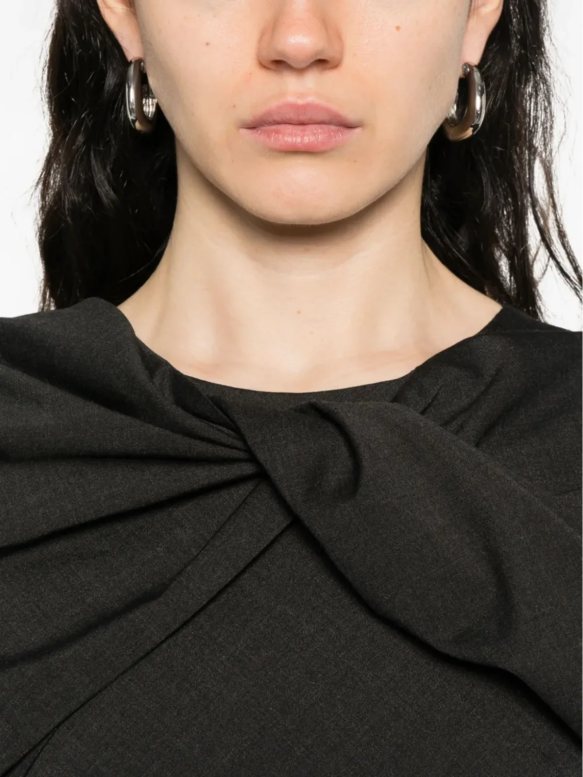 Alberta Ferretti ボウディテールショートスリーブミディドレス - 画像5