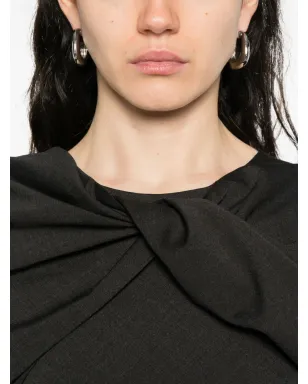 Alberta Ferretti ボウディテールショートスリーブミディドレス - サムネイル5
