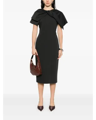 Alberta Ferretti ボウディテールショートスリーブミディドレス - サムネイル2
