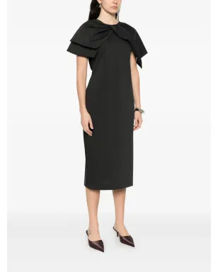 Alberta Ferretti ボウディテールショートスリーブミディドレス - サムネイル3