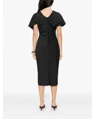 Alberta Ferretti ボウディテールショートスリーブミディドレス - サムネイル4