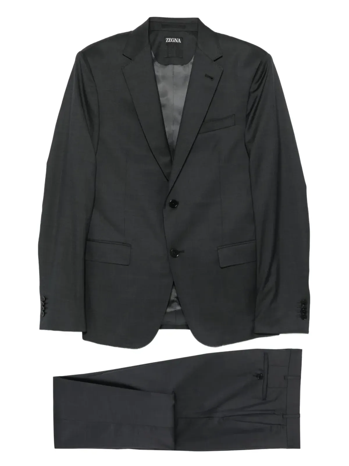Zegna グレーの三つボタン・スーツ - 画像1