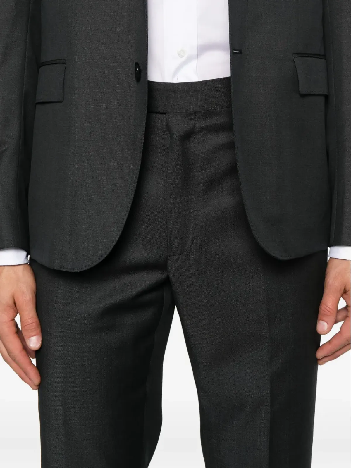 Zegna グレーの三つボタン・スーツ - 画像5