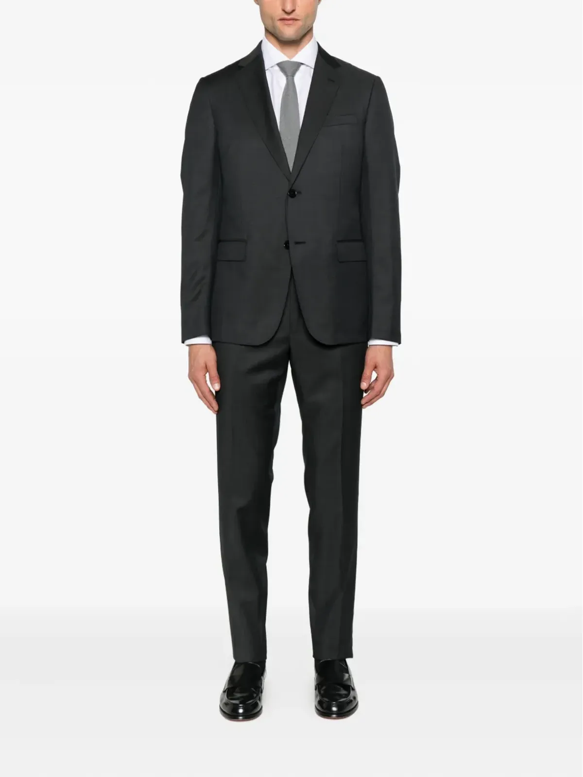 Zegna グレーの三つボタン・スーツ - 画像2