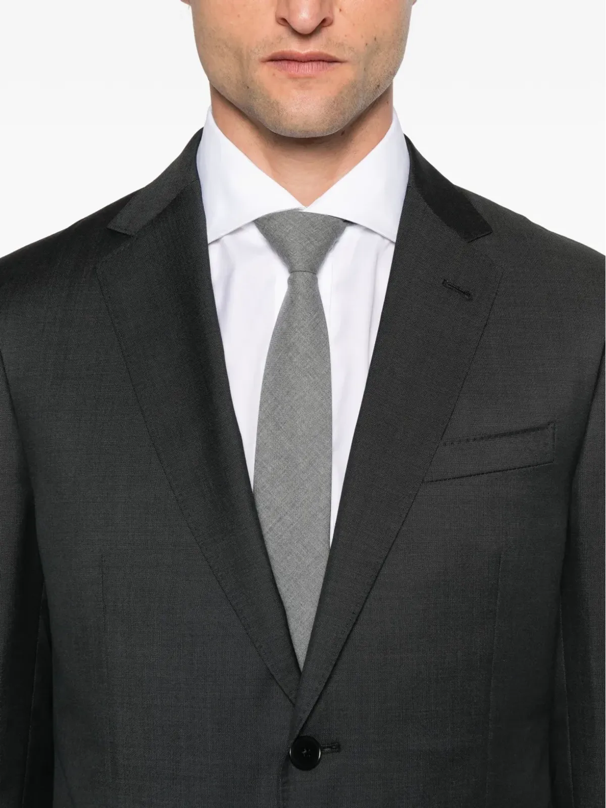 Zegna グレーの三つボタン・スーツ - 画像4