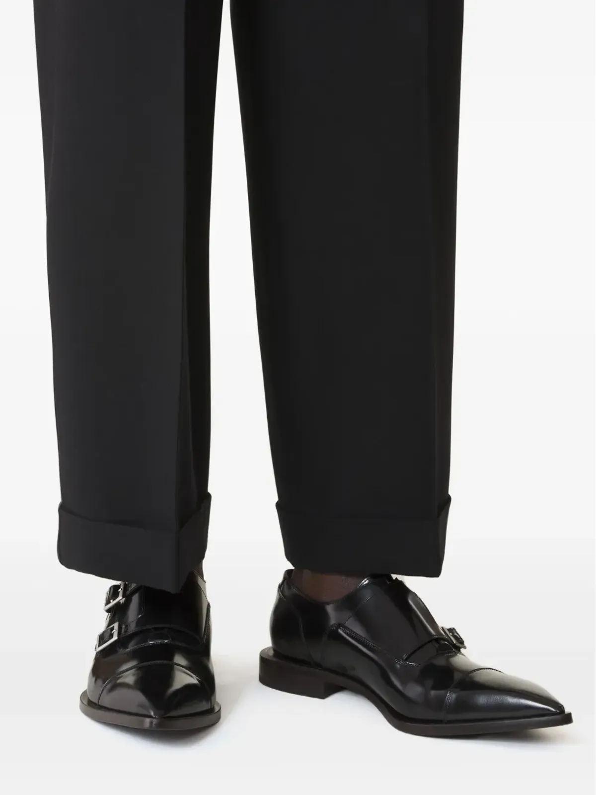 Lanvin ダブルバックル付きポインテッドモンクシューズ - 画像5