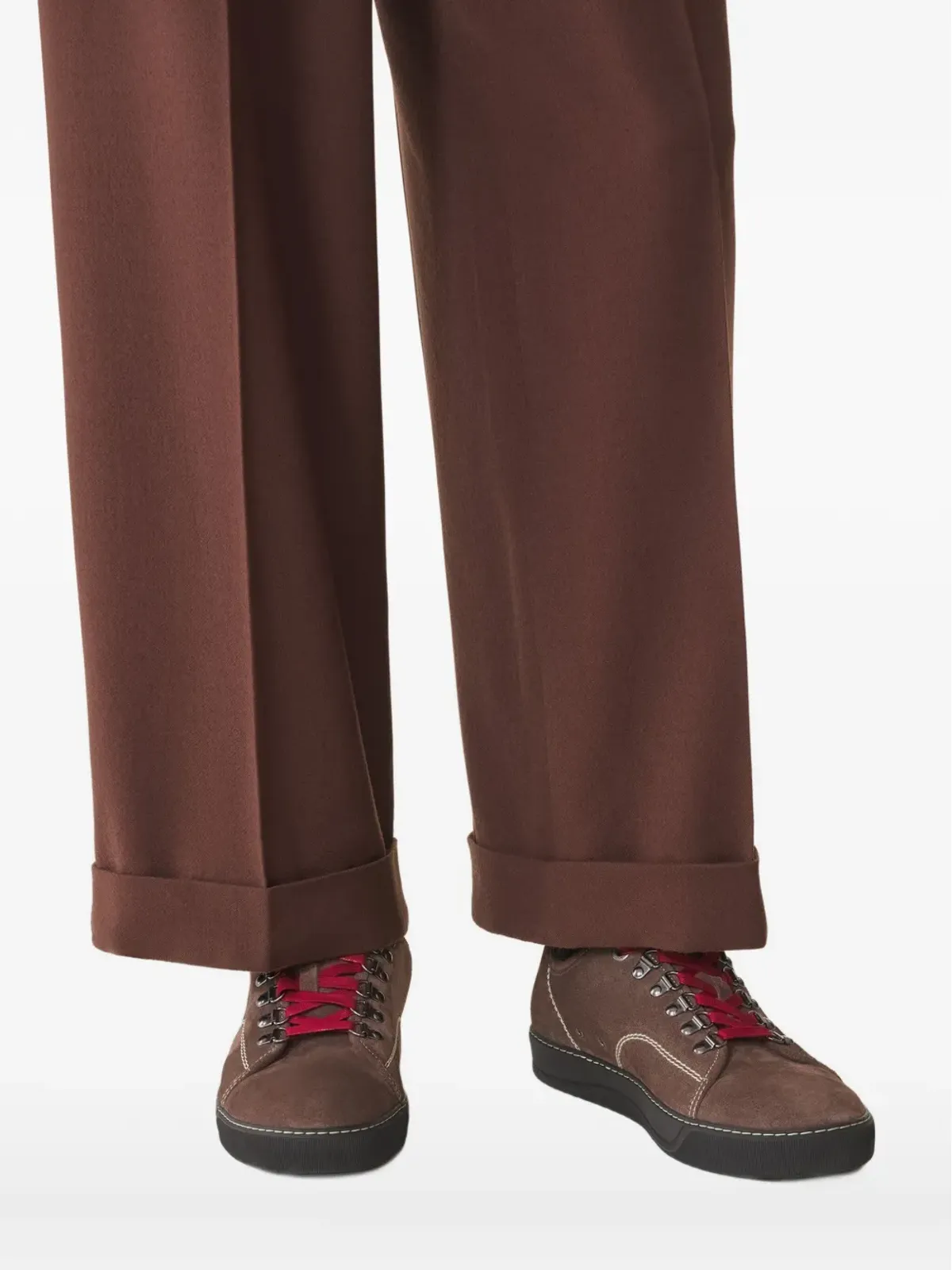 Lanvin スエードレザー レースアップスニーカー - ブラウン - 画像5