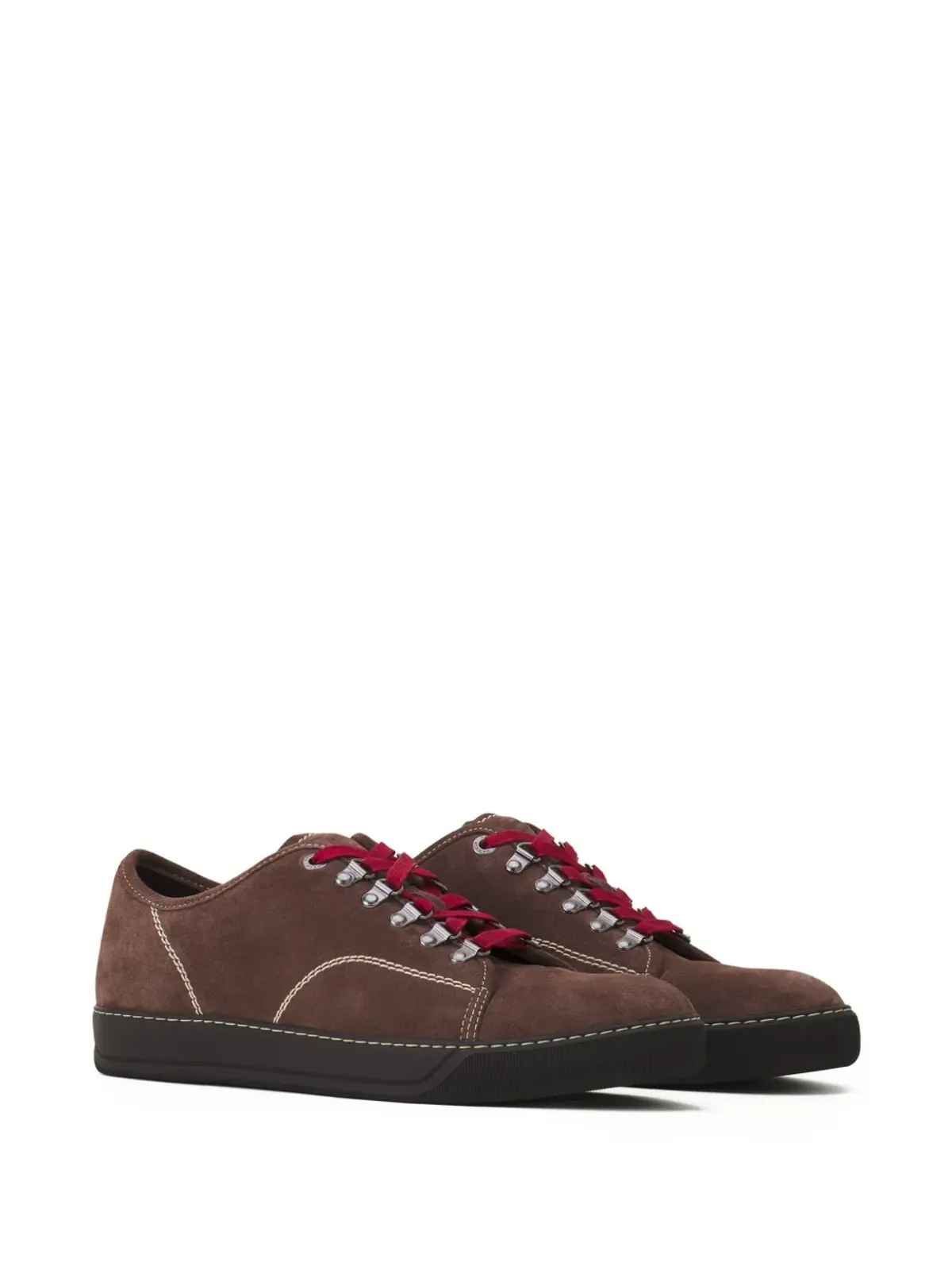 Lanvin スエードレザー レースアップスニーカー - ブラウン - 画像2
