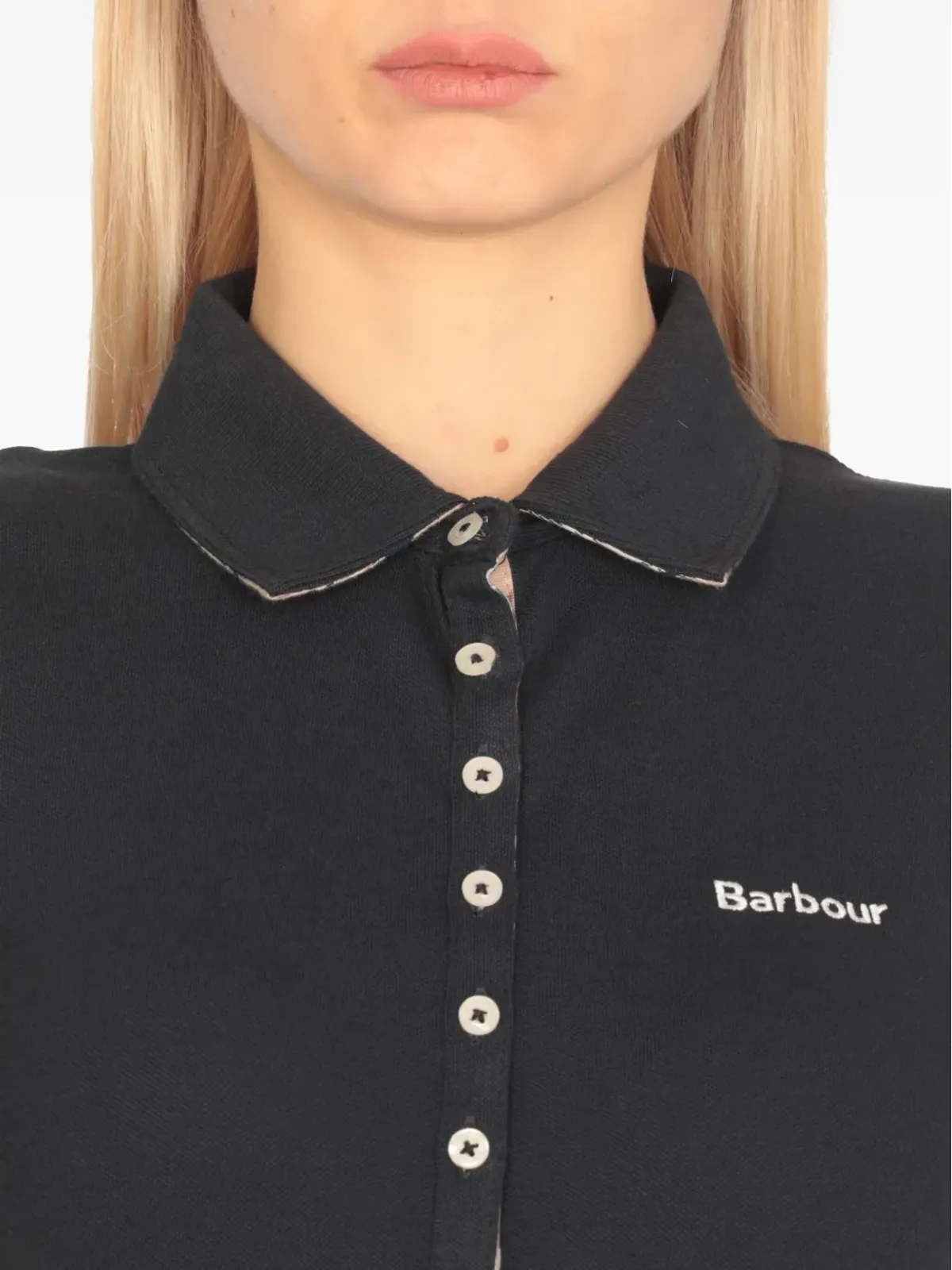 Barbour 六つボタン刺繍ロゴ ポロシャツ - 画像5