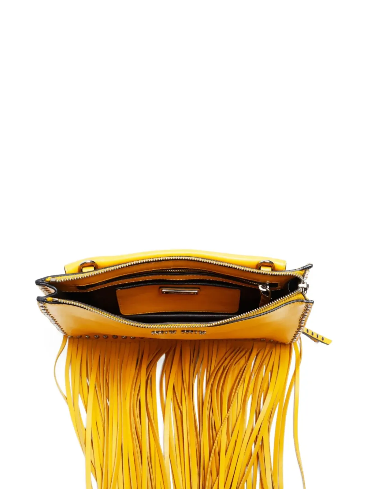 Miu Miu Pre-Owned フリンジ付きショルダーバッグ - イエロー - 画像2