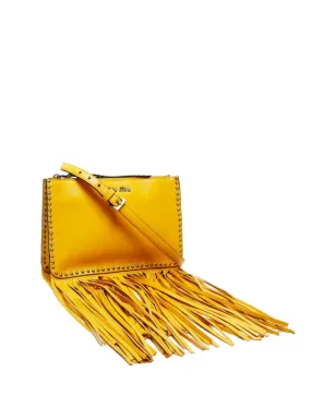 Miu Miu Pre-Owned フリンジ付きショルダーバッグ - イエロー - サムネイル3