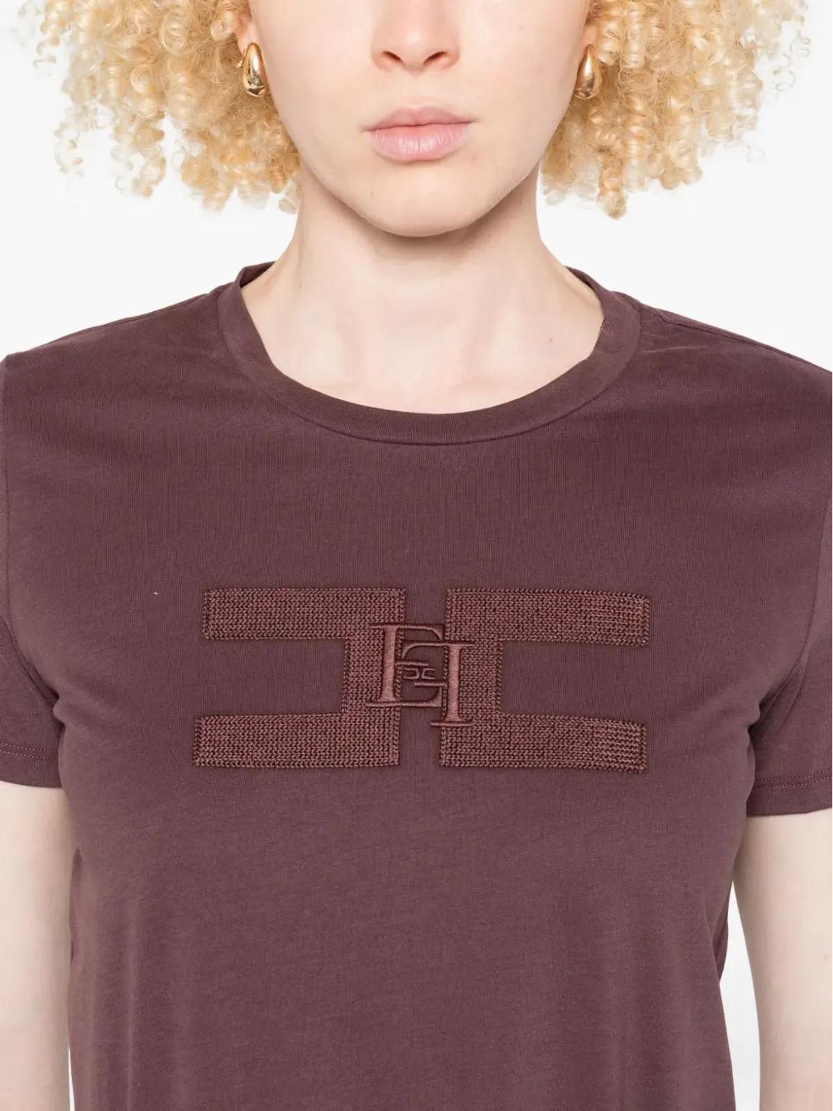 Elisabetta Franchi 刺繍ロゴ入りTシャツ - 画像5