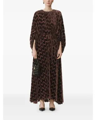 Lanvin チェボン柄マキシドレス - ブラウン - サムネイル2