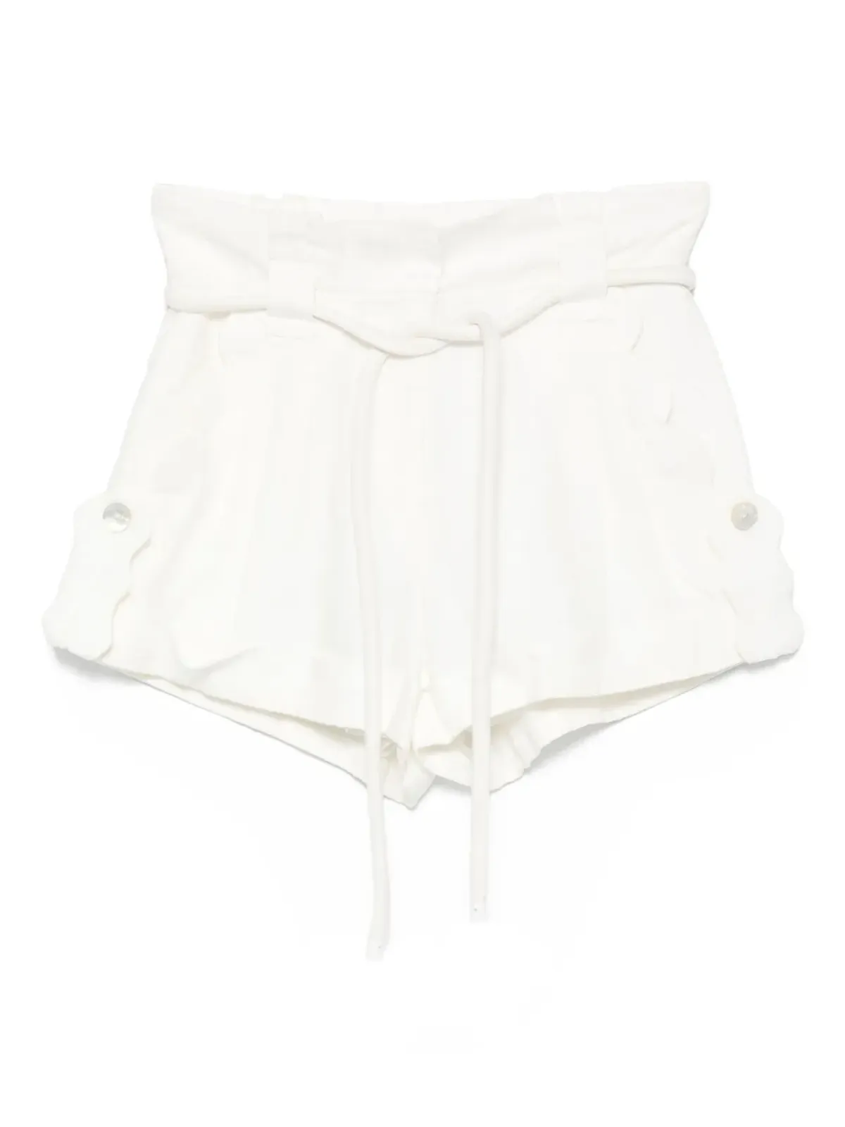 FARM Rio belted linen shorts - White - 画像1
