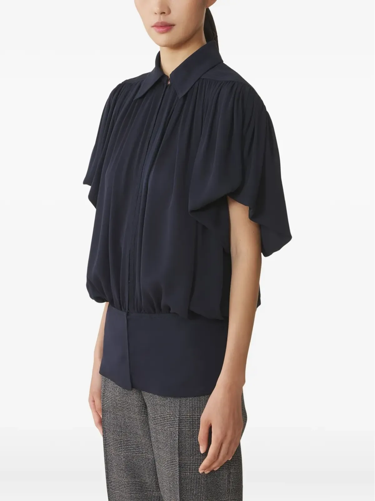 Lanvin プリーツパネル半袖トップス - Black - 画像3