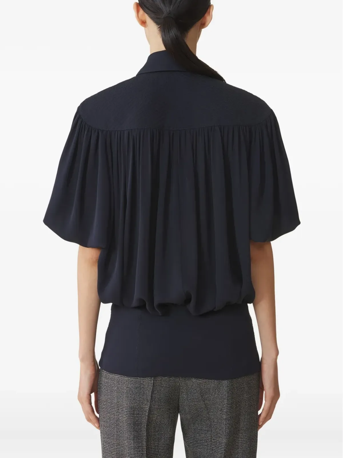Lanvin プリーツパネル半袖トップス - Black - 画像4
