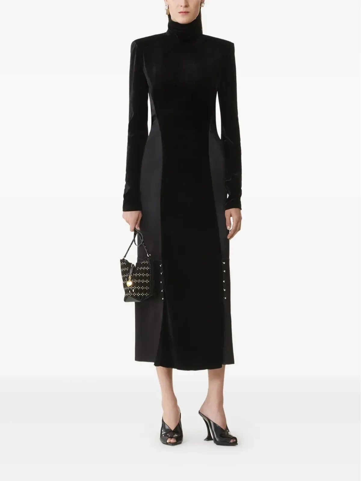 Lanvin ベルベット ハイネック ミディドレス - 画像2