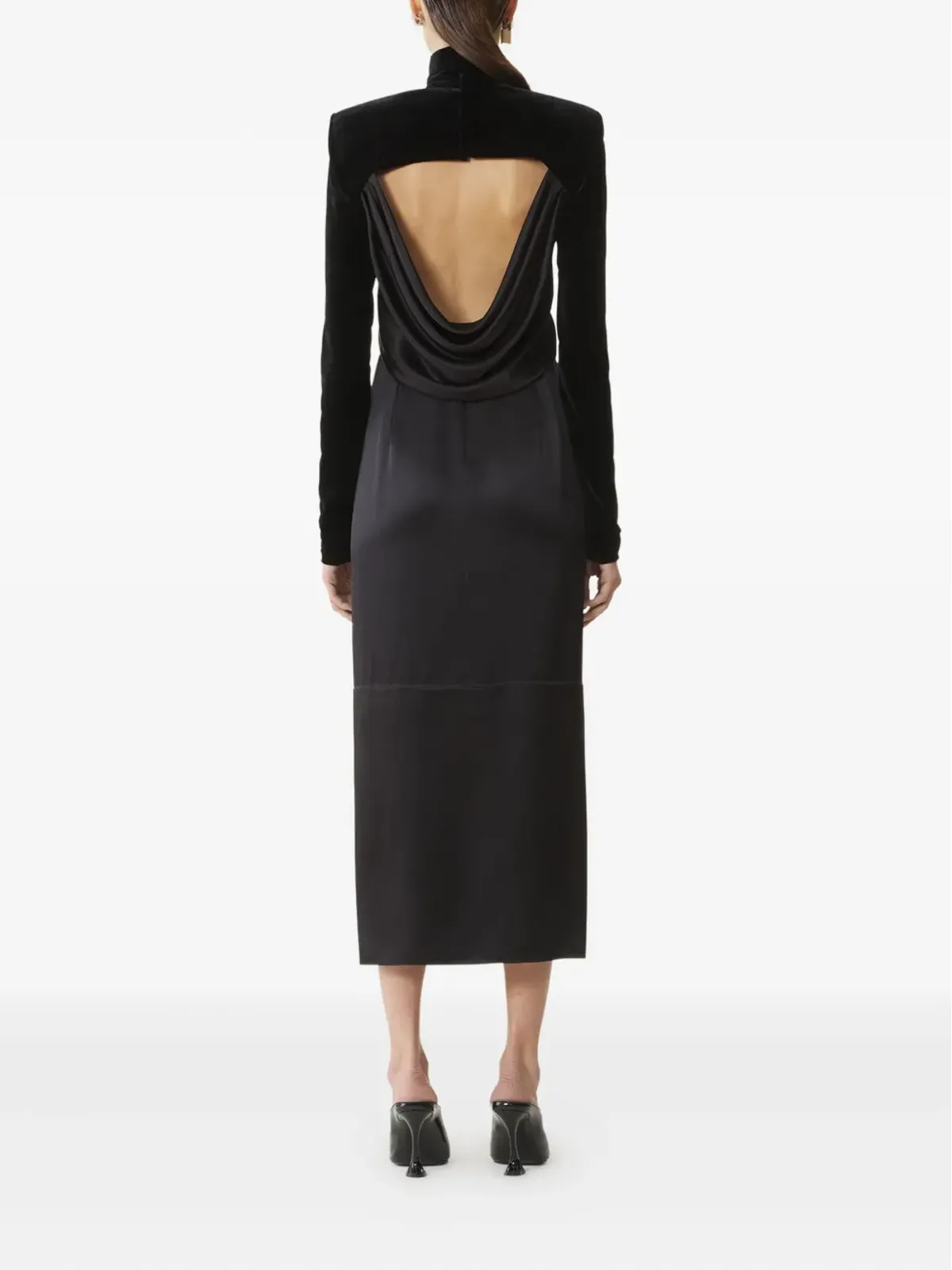 Lanvin ベルベット ハイネック ミディドレス - 画像4