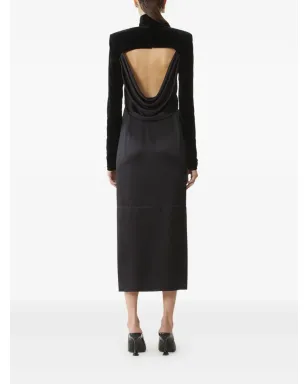 Lanvin ベルベット ハイネック ミディドレス - サムネイル4