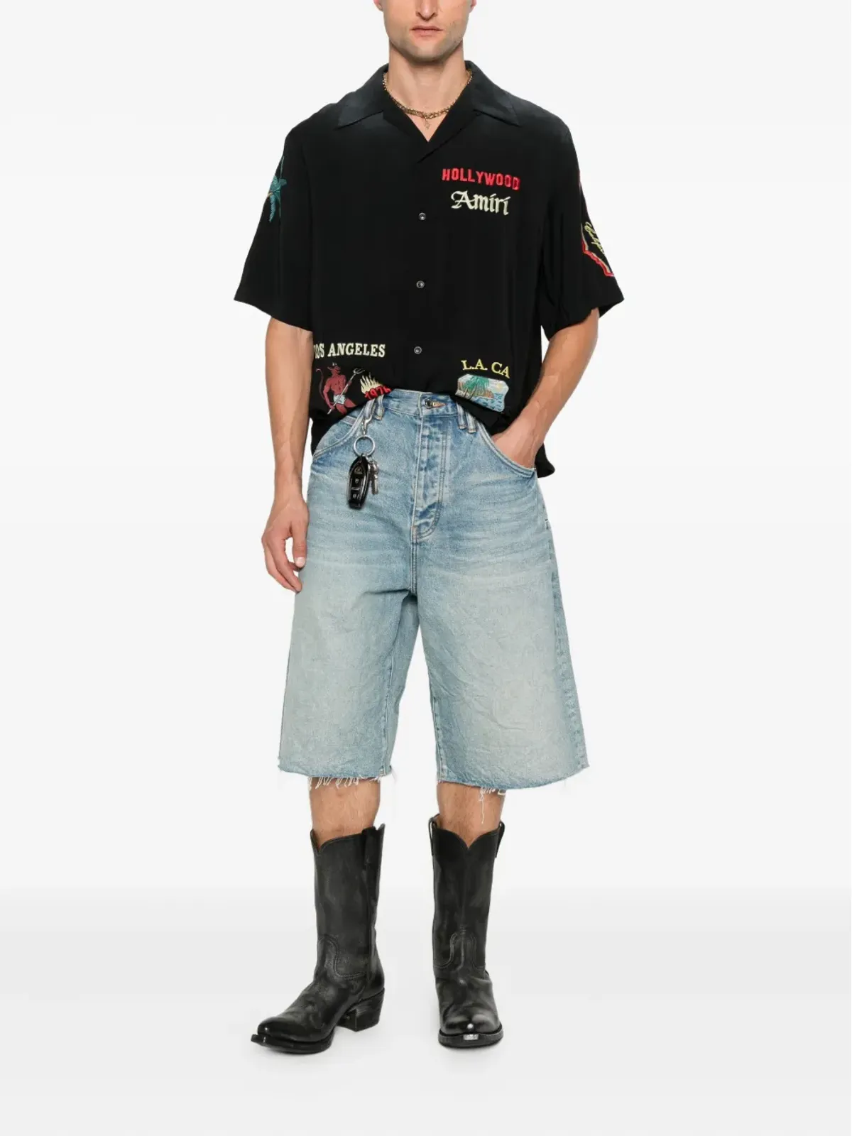 AMIRI Sinners 刺繍ディテール入り 半袖シャツ - 画像2