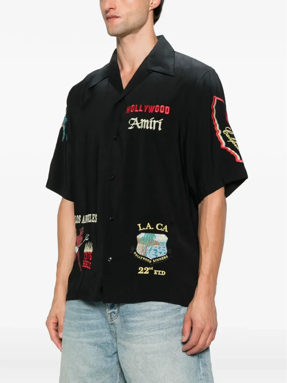 AMIRI Sinners 刺繍ディテール入り 半袖シャツ - 画像3