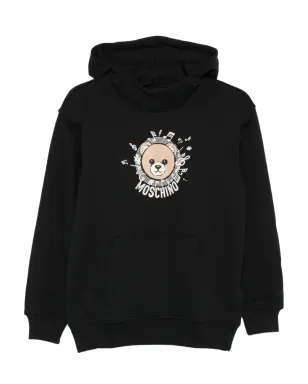 Moschino Kids テディプリント コットン フード付きパーカー - サムネイル1