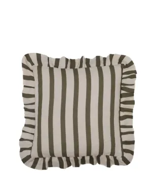 Amuse La Bouche ストライプ柄フリル クッションカバー - サムネイル1