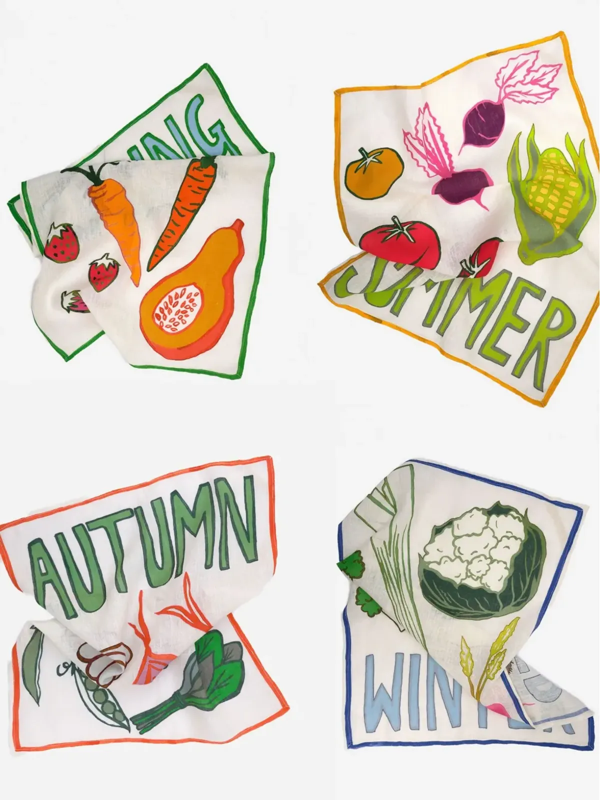 Amuse La Bouche seasonal-vegetable tea towels (set of four) - Multicolour - 画像2
