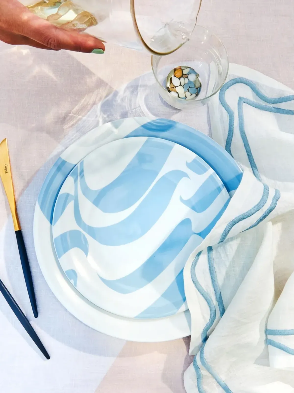 Misette カラーブロック・ウェーブ皿（4枚セット） - 画像3