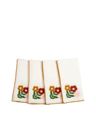 Misette 花柄刺繍リネン ナプキン（4枚セット） - サムネイル1