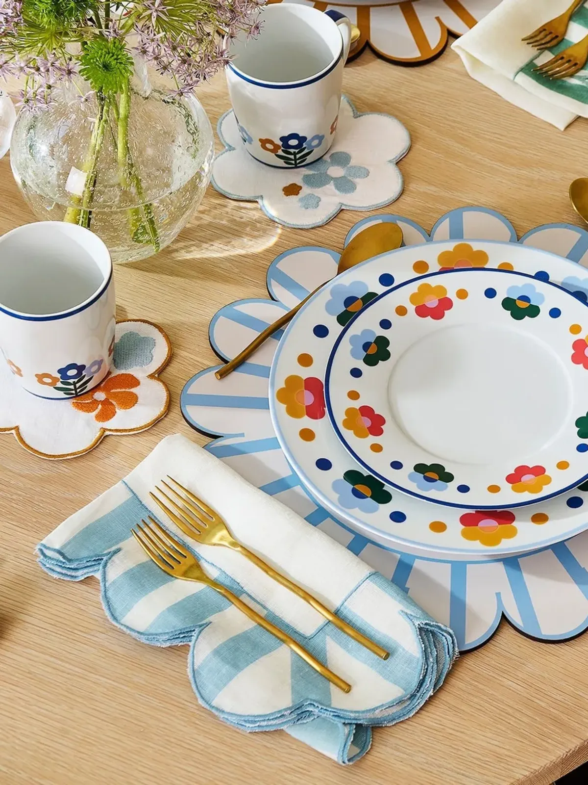 Misette スカラップストライプのランチョンマット（4枚セット） - 画像4
