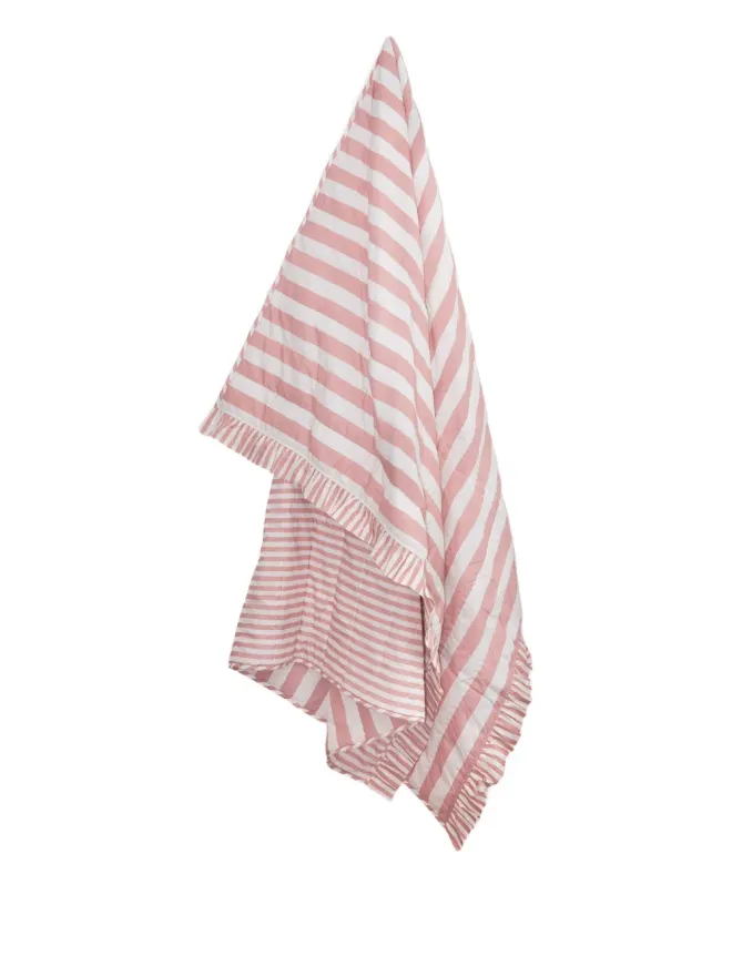 Amuse La Bouche Amuse La Bouche striped ruffled quilt - Pinkの商品画像