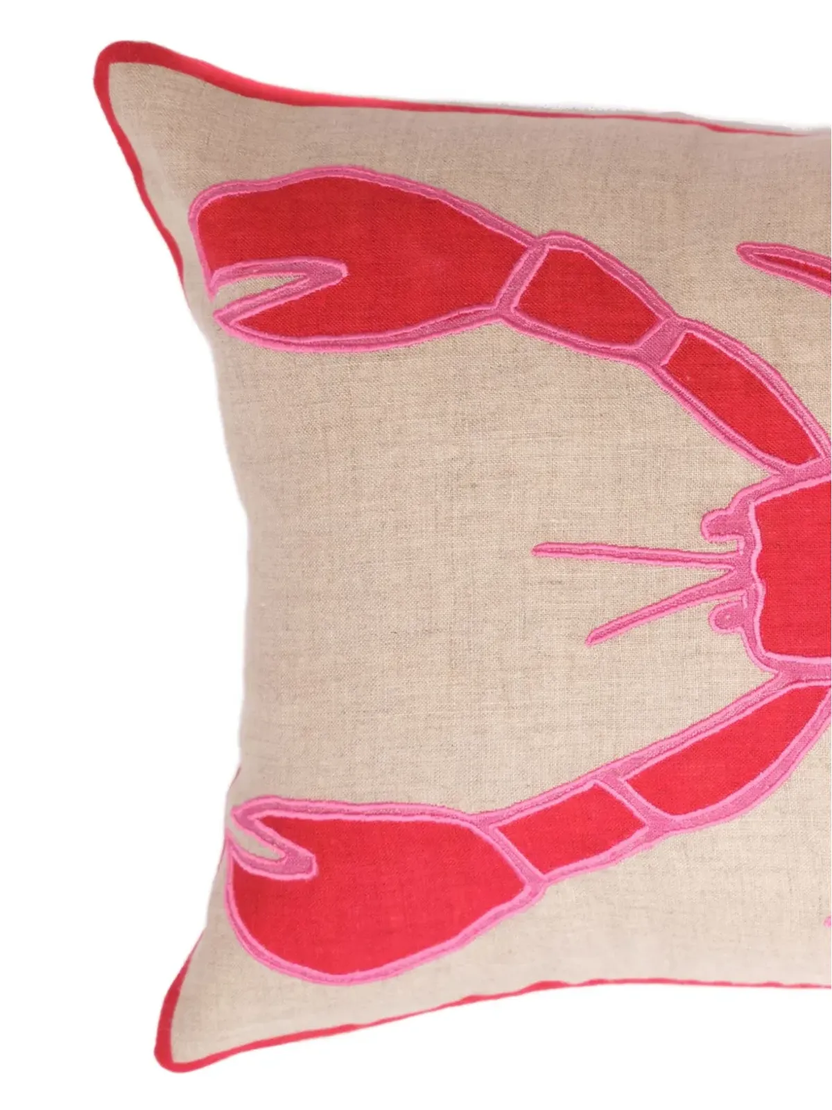 Amuse La Bouche ロブスター柄リネン クッションカバー - ベージュ系 - 画像2
