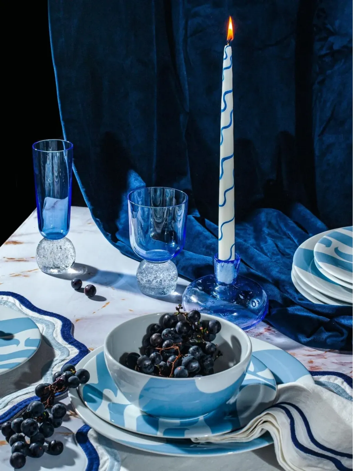 Misette カラーブロック ウェーブ シリアルボウル 4個セット - ニュートラルカラー - 画像3