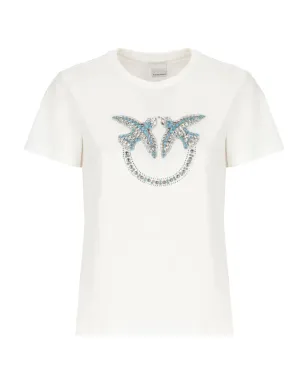 PINKO Love Birds スタッズ付きTシャツ - Neutrals - サムネイル1