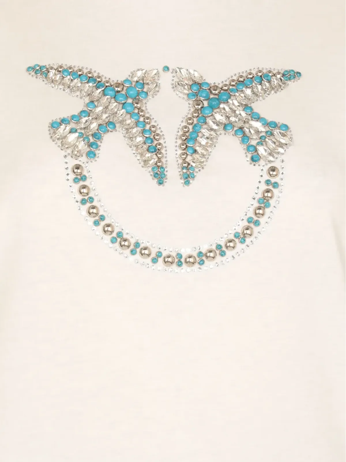 PINKO Love Birds スタッズ付きTシャツ - Neutrals - 画像5