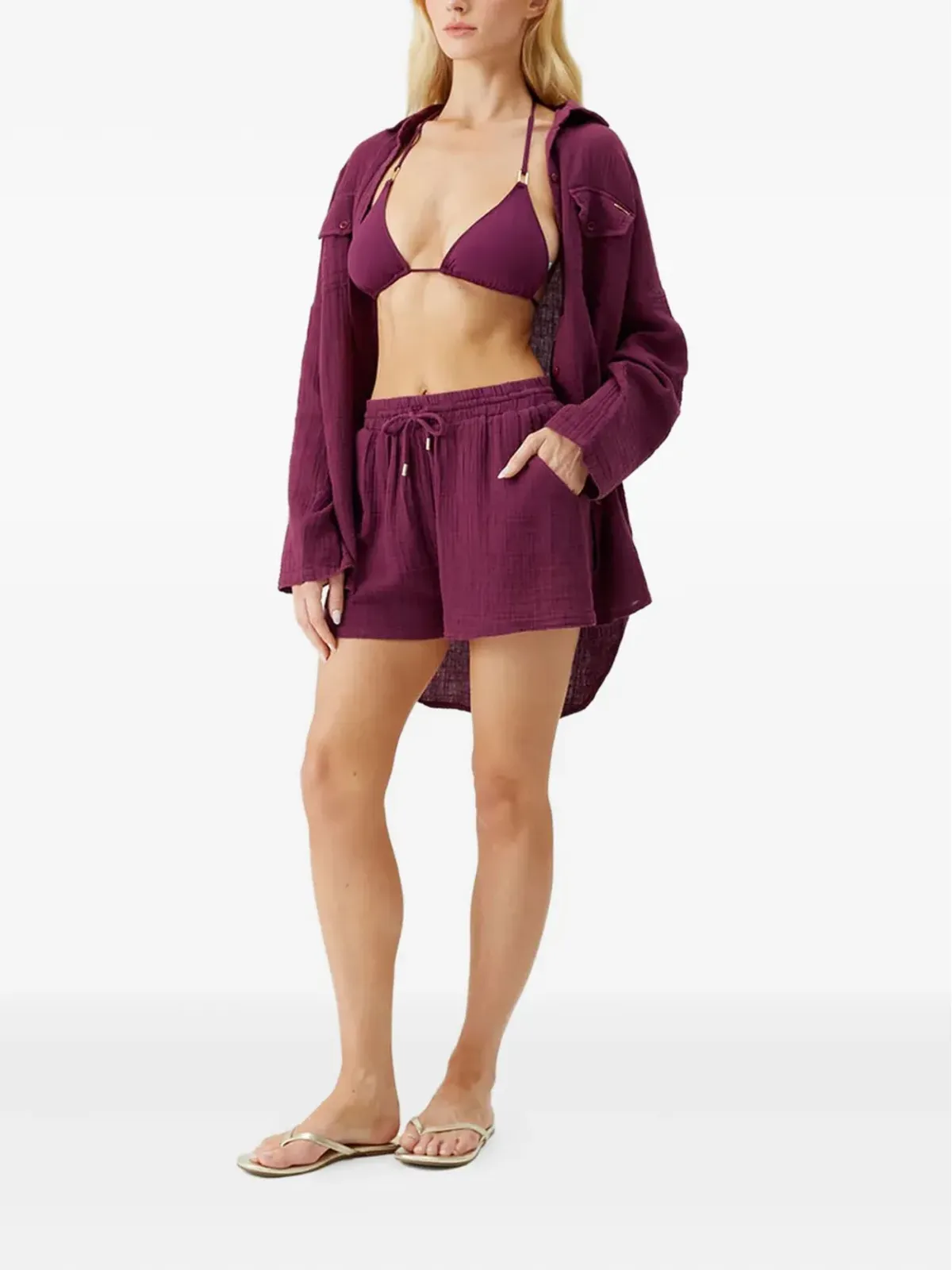 Melissa Odabash ウエストゴム入りコットンショーツ - 画像2