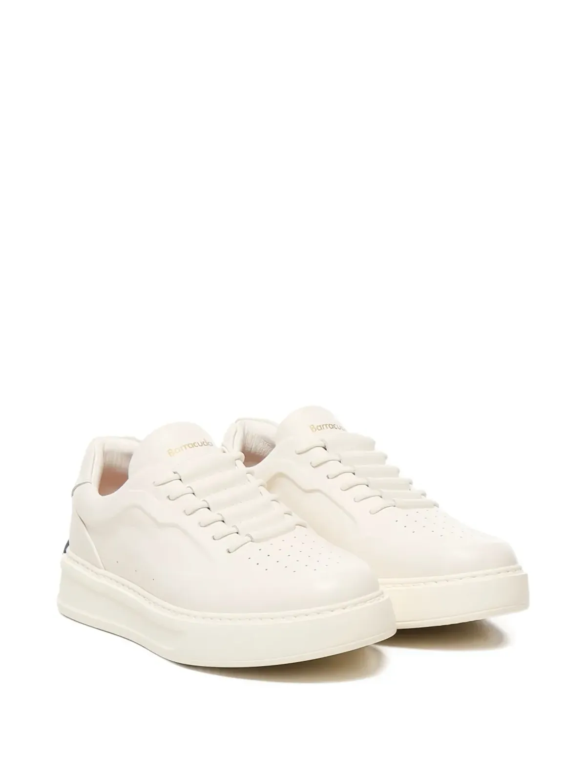 Baracuta leather lace-up sneakers - White - 画像2
