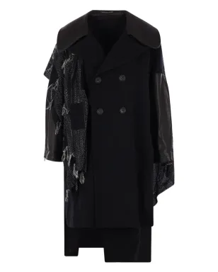 Yohji Yamamoto レザー パネル コート - サムネイル1