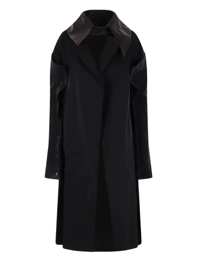 YOHJI YAMAMOTO Yohji Yamamoto レザー襟付きコートの商品画像