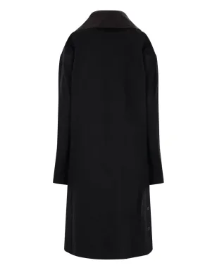 Yohji Yamamoto レザー襟付きコート - サムネイル2