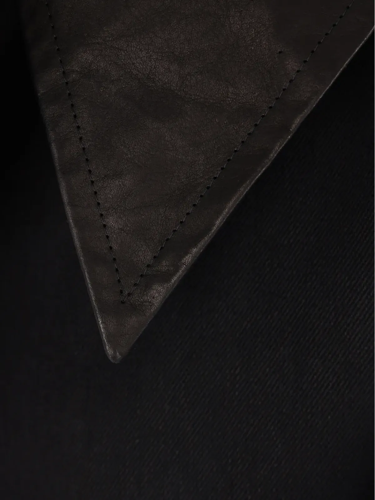 Yohji Yamamoto レザー襟付きコート - 画像3